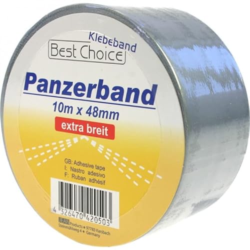 Best Choice Gewebeklebeband Panzerband silber, 48 mm x 10 m, 1 Stück