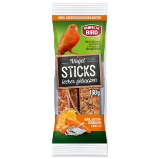 Perfecto Bird Vogel-Sticks gebacken mit Honig, Karotten und Austernschalen 160 g