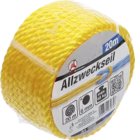 Kunststoff-Seil / Allzweckseil 6 mm x 20 m gelb