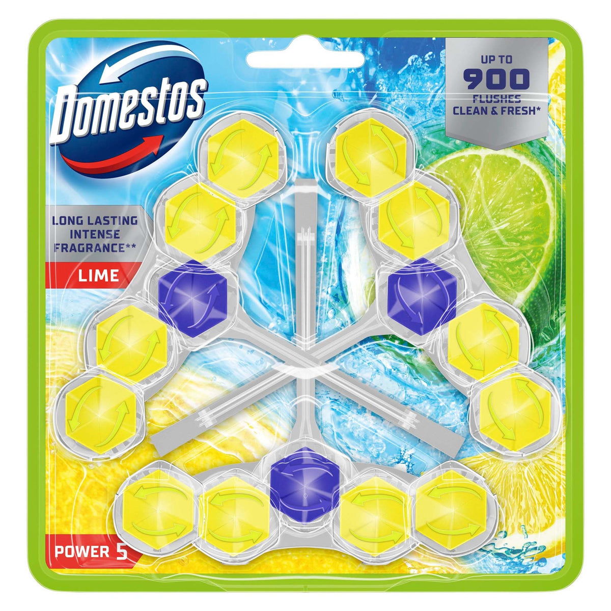 Domestos WC-Reiniger Power 5 WC-Stein Limette 3 Stück