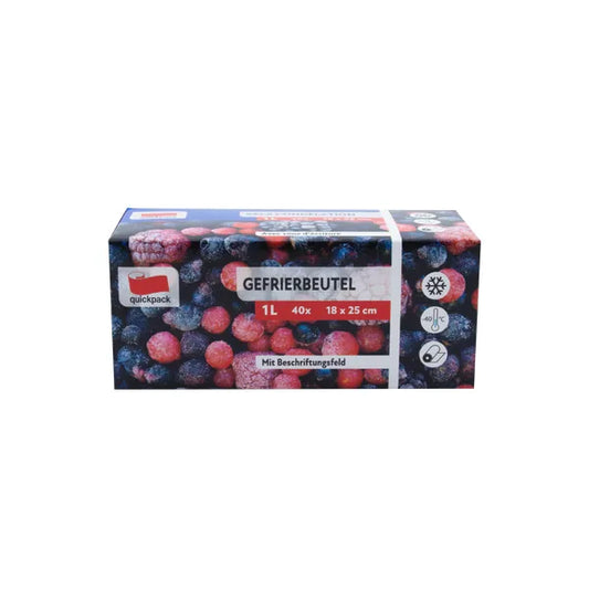 QUICKPACK Gefrierbeutel 1 l, 40 Stück, 18 x 25 cm