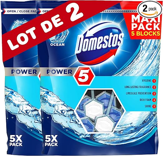 Domestos WC-Blitz Stein Ocean Fresh, 2 × 5er-Pack