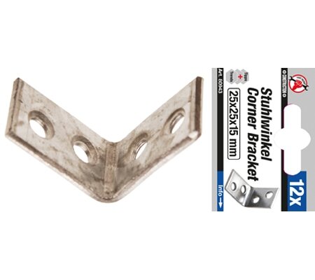 BGS DIY Stuhlwinkel 25 x 25 x 15 mm, 12-teilig