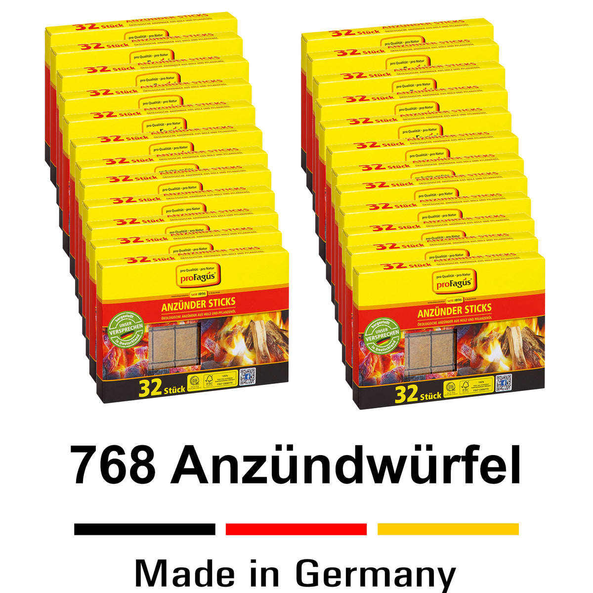 proFagus Grill Flamis Sticks, 28 Stück