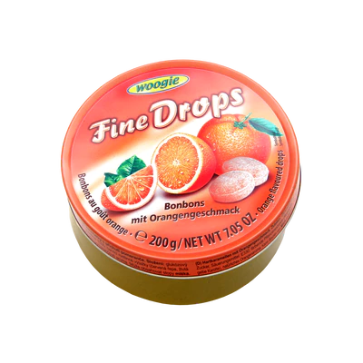 Woogie Fine Drops Bonbons mit Orangengeschmack 200 g