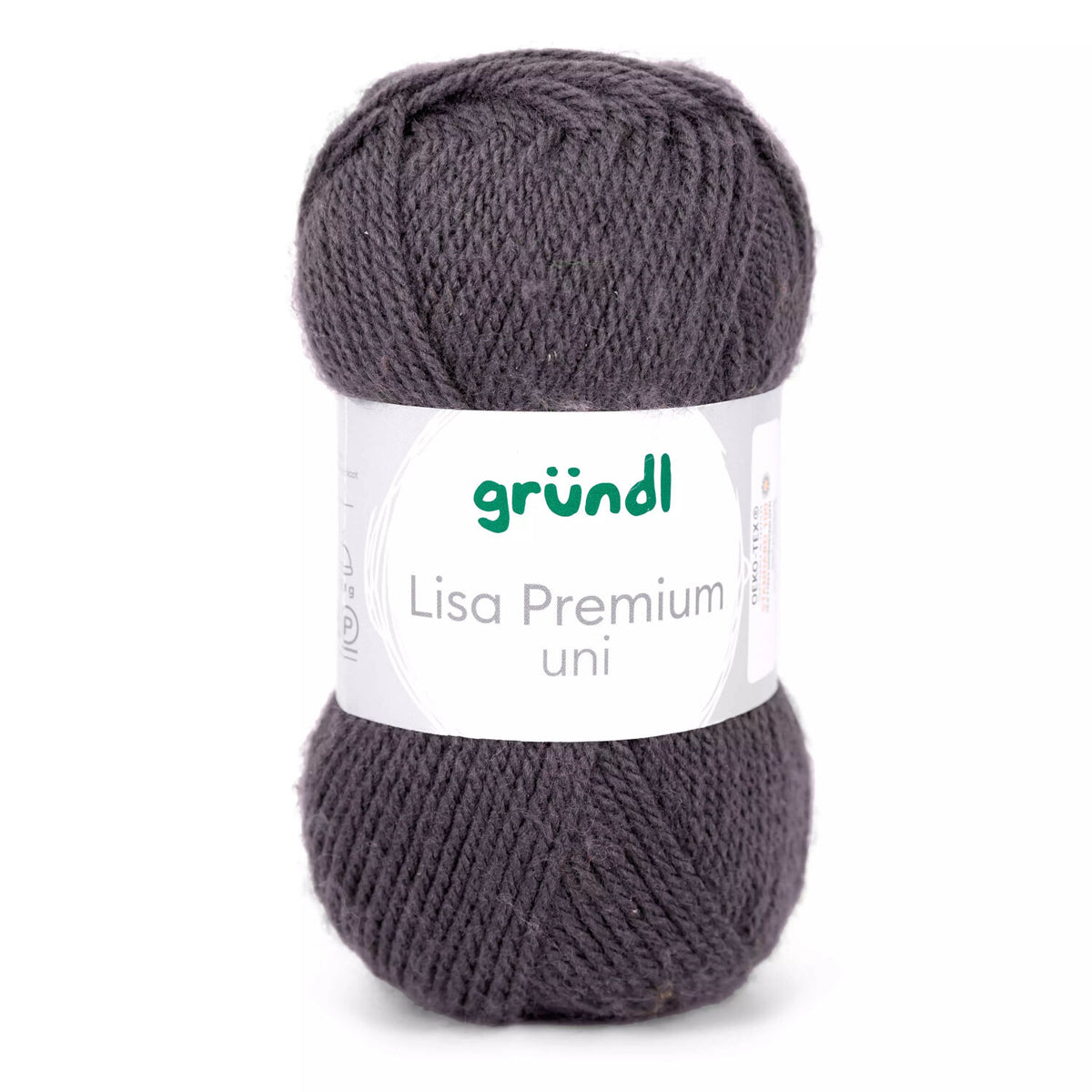Gründl Lisa Premium Uni Strickgarn, 50 g, Farbe 25 Anthrazit