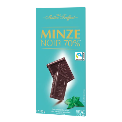 Maître Truffout Zartbitterschokolade 70 % mit Minzgeschmack 100 g