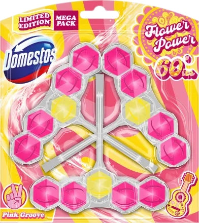 Domestos Power 5 Pink Groove WC-Stein – Rosa, 3 x 55 g
