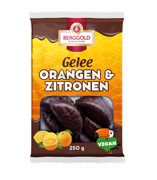 Berggold Gelee Orangen und Zitronen schokoliert 250 g