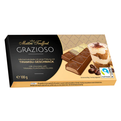Maître Truffout Grazioso Milchschokolade mit Tiramisucreme 100 g (8 x 12,5 g)