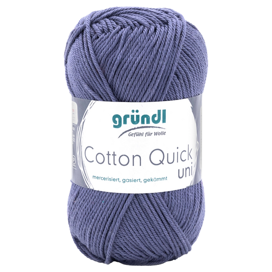 Gründl Cotton Quick Uni Baumwollgarn, 50 g, Farbe 137 Graublau