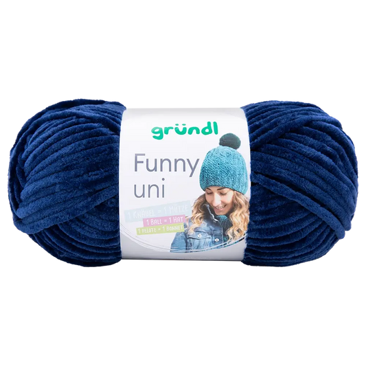 Gründl Funny Uni Chenillegarn, 100 g, Farbe 25 Navy