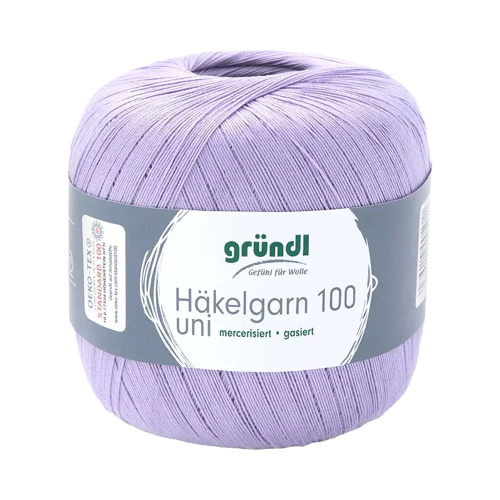 Gründl Häkelgarn 100, Farbe 126 Flieder, 100 g