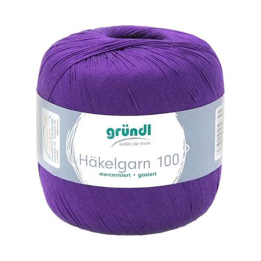 Gründl Häkelgarn 100, Farbe 135 Lila, 100 g