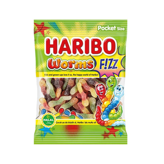 Haribo Worms Fizz Halal 80 g
