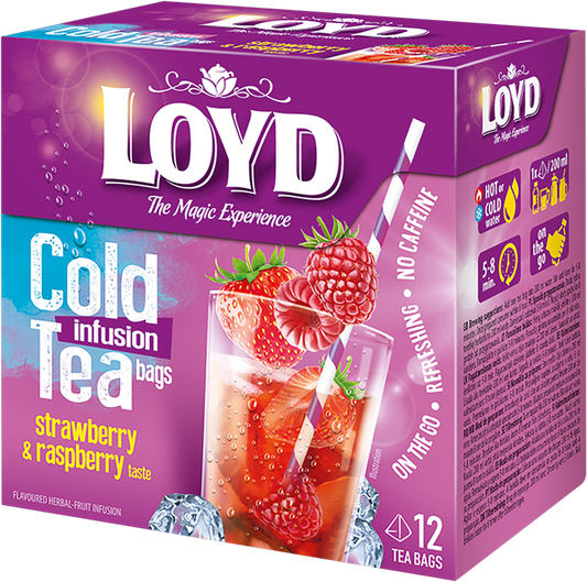 Loyd Cold Infusion Tee Erdbeere & Himbeere, 12 Pyramidenbeutel à 2,5 g