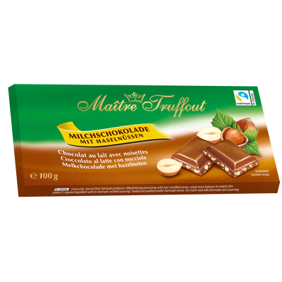 Maître Truffout Milchschokolade mit Haselnuss 100 g