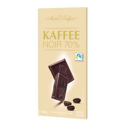 Maître Truffout Zartbitterschokolade 70% mit Kaffee 100 g