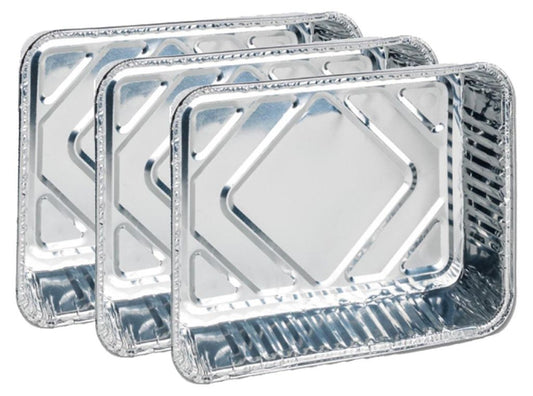 QuickPack Aluminium-Auflaufformen, 3er-Set, rechteckig, 200 × 150 × 40 mm, silber