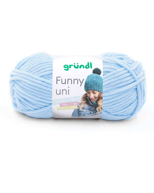 Gründl Funny uni Chenillegarn, 100 g, pastellblau