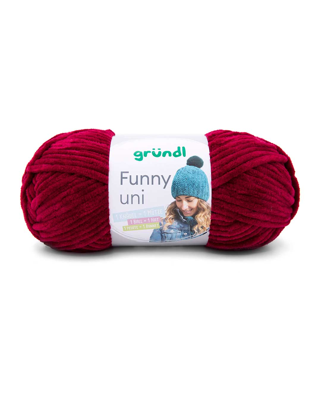 Gründl Funny Uni Chenillegarn, 100 g, bordeaux