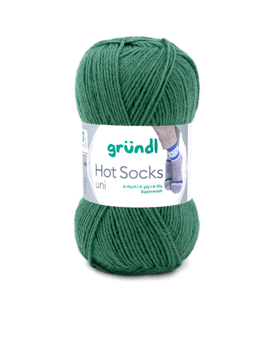 Gründl Hot Socks uni 50 g Sockenwolle tannengrün
