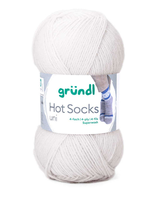 Gründl Hot Socks uni 50 Sockenwolle, 50 g, Farbe 29 Weiß