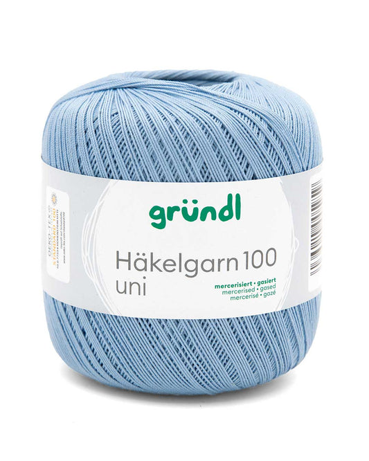 Gründl Häkelgarn 100 uni, Farbnummer 121 jeansblau, 100 g