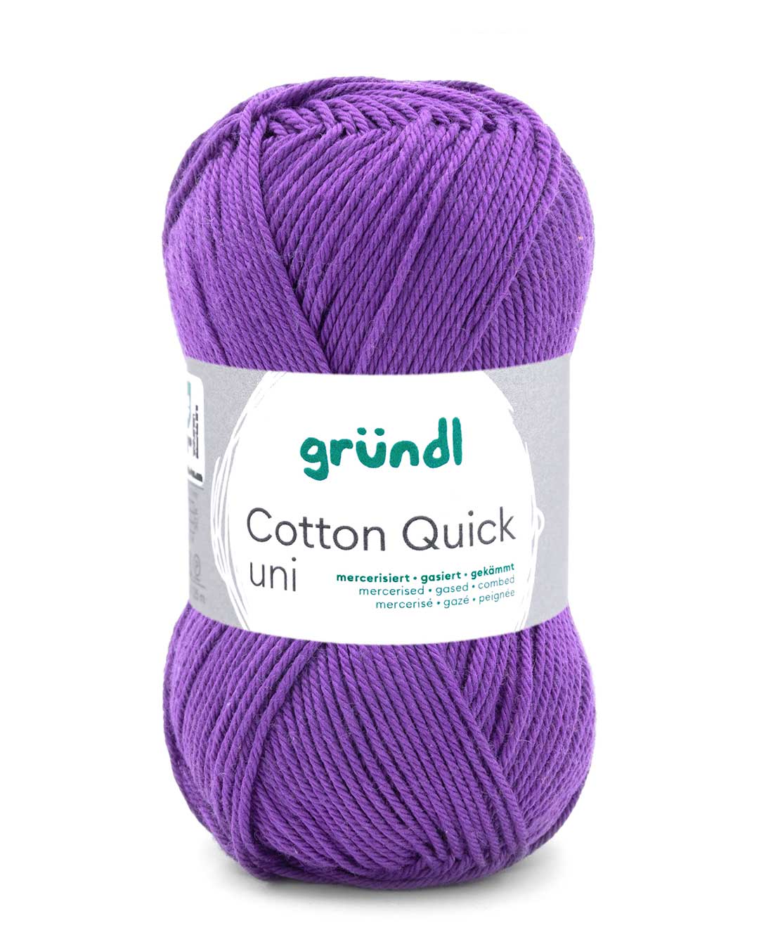 Gründl Cotton Quick uni Baumwollgarn, Violett 130, 50 g