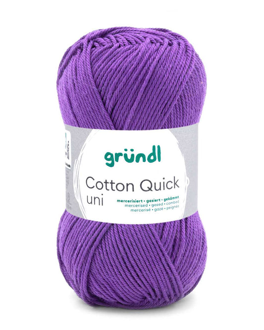 Gründl Cotton Quick uni Baumwollgarn, Violett 130, 50 g