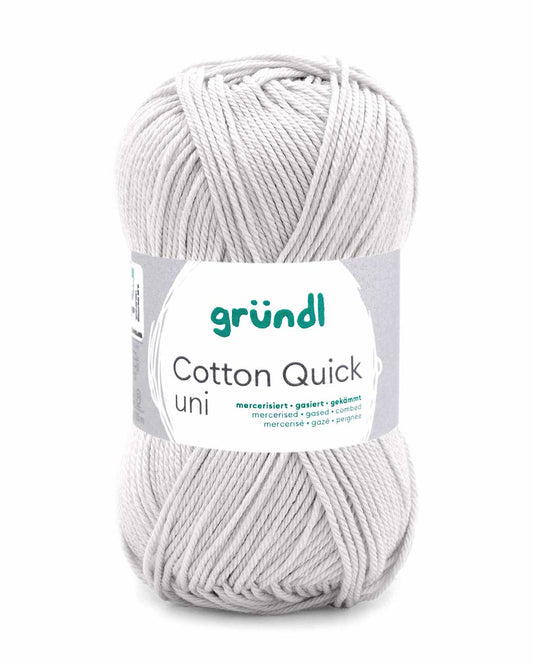 Gründl Cotton Quick uni Baumwollgarn, Farbnummer 150 Lichtgrau, 50 g
