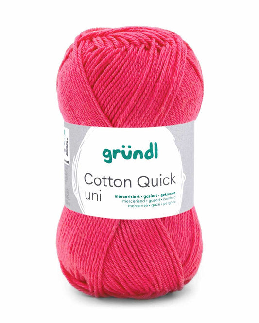 Gründl Cotton Quick uni Baumwollgarn, 50 g, Farbe 157 Rose
