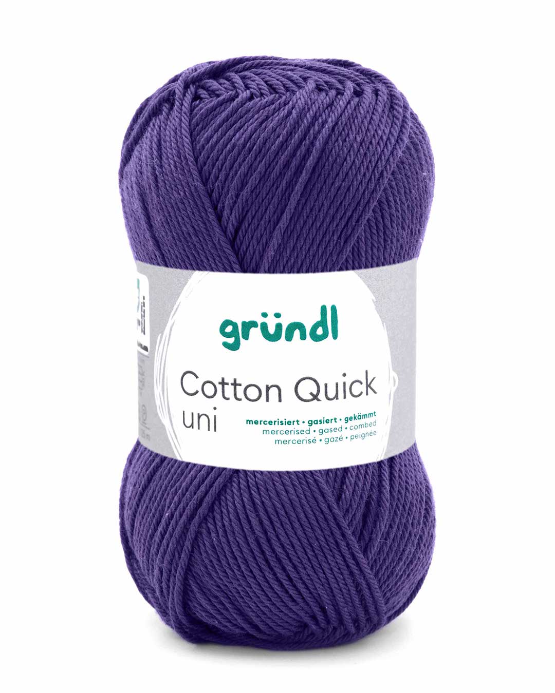 Gründl Cotton Quick uni Baumwollgarn, 50 g, Farbe 161 Violett