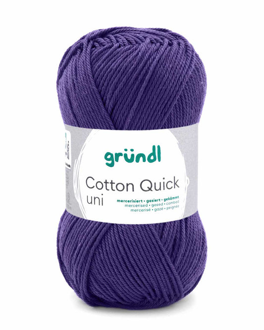 Gründl Cotton Quick uni Baumwollgarn, 50 g, Farbe 161 Violett