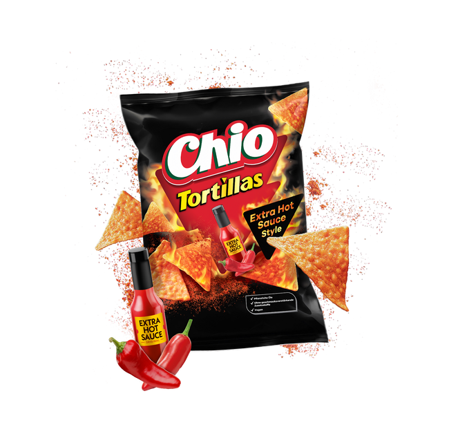 Chio Tortilla-Chips mit extra scharfem Soßengeschmack, 110 g