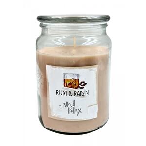 Duftkerze im Glas „Rum & Rosinen“, großes Glas 18 oz