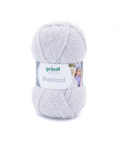 Gründl Wolle Shetland 100 g hellgrau melange