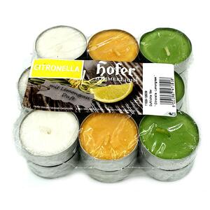 Hofer Citronella-Duftlichte, 18er-Packung, Zitronengras