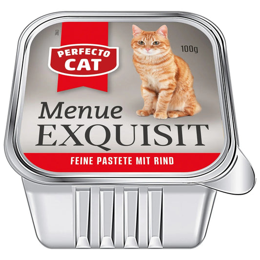 Perfecto Cat Menue Exquisit Feine Pastete mit Rind 100 g