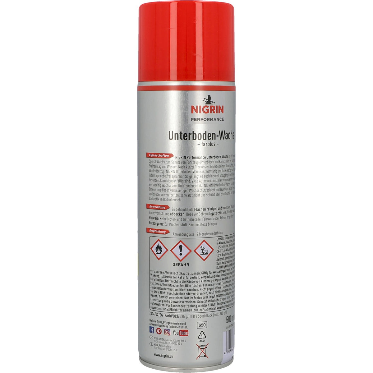 NIGRIN Performance Unterboden-Wachs farblos 500 ml