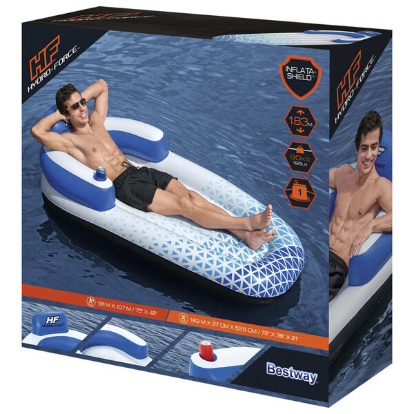 Bestway Hydro Force Schwimmliege 183 x 97 cm, blau-weiß
