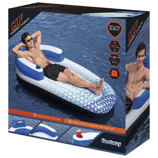 Bestway Hydro Force Schwimmliege 183 x 97 cm, blau-weiß