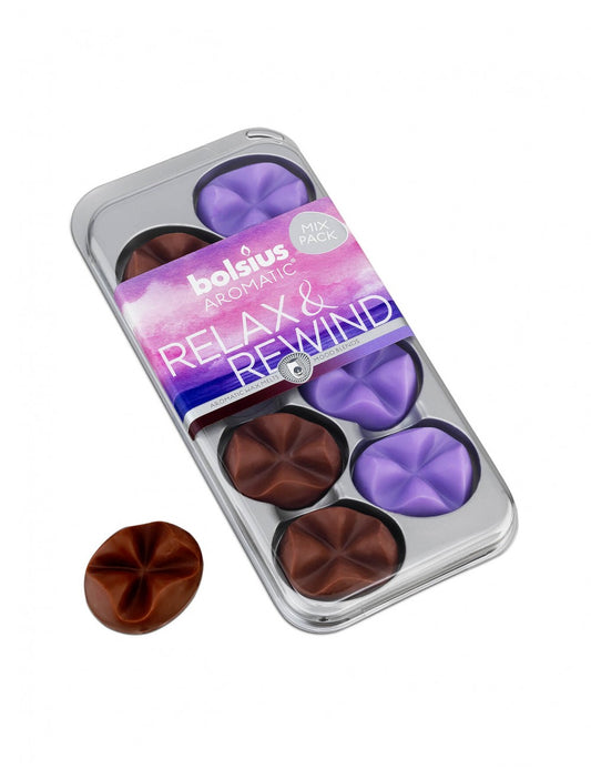 Bolsius AROMATIC Wax Melts Relax & Rewind, 8 Duftschmelzblüten