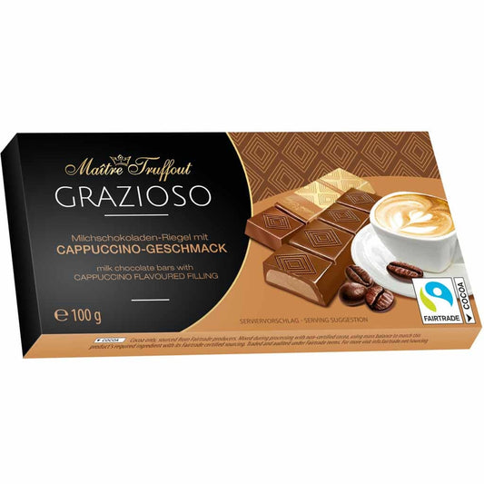 Maître Truffout Grazioso Milchschokoladenriegel mit Cappuccino-Geschmack 100 g