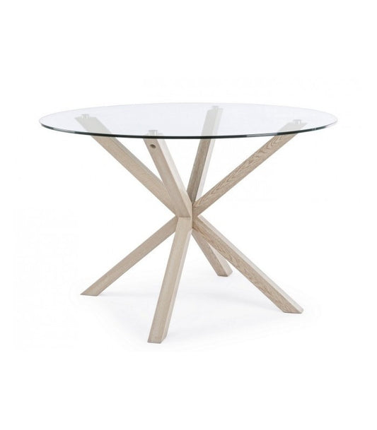 Bizzotto May 0732185 runder Esstisch aus Glas, Ø 114 cm