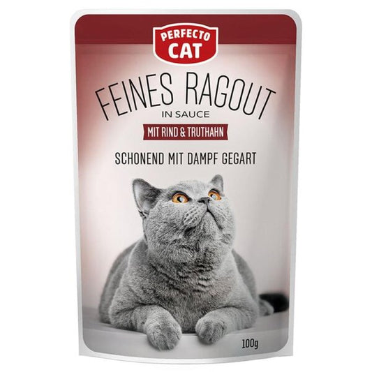 Perfecto Cat Feines Ragout mit Rind und Truthahn 100 g