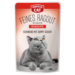 Perfecto Cat Feines Ragout mit Kalb & Pute, dampfgegart, 100 g