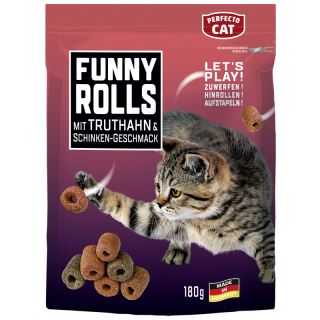 Perfecto Cat Funny Rolls mit Truthahn- und Schinkengeschmack, 180 g