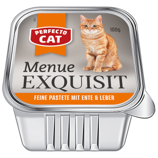 Perfecto Cat Menue Exquisit Feine Pastete mit Ente & Leber 100 g