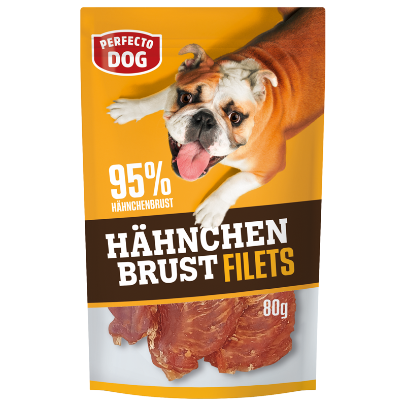 Perfecto Dog Hähnchenbrustfilet mit 95 % Hähnchenbrust 80 g